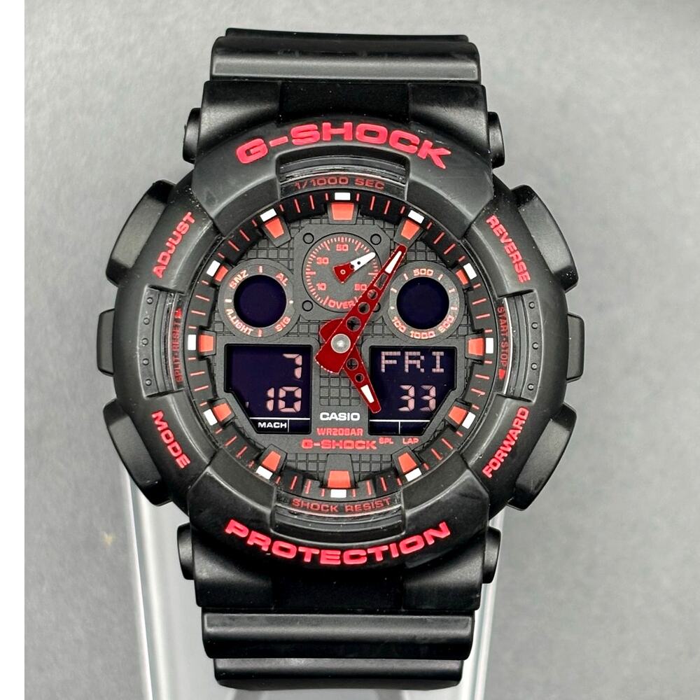 Casio G-Shock GA100BNR-1A Black Red Analog Digital Men's Watch